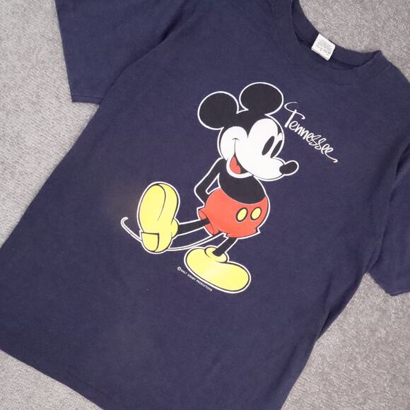 VTG 80s Velva Sheen Mickey Mouse Tennessee Medium Blue Short Sleeve T-Shirt - Picture 6 of 9